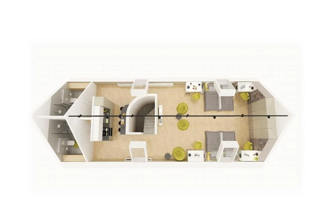 Amnis Student House_Podkrovný Byt 80m2 pre 4 študentky v Centre Trnavy_100m od TRUNI 6